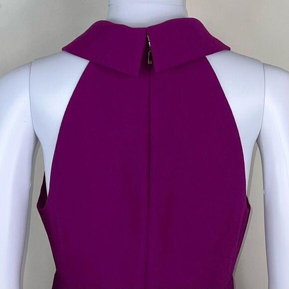 Trina Turk Magenta High Neck Peekaboo Cocktail Dress - Picture 9 of 13